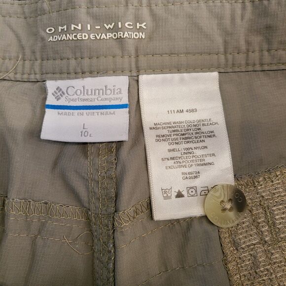 Columbia Men's Large Omni Wick Advanced Evaporation Hiking  Tan Cargo Shorts - Picture 4 of 13